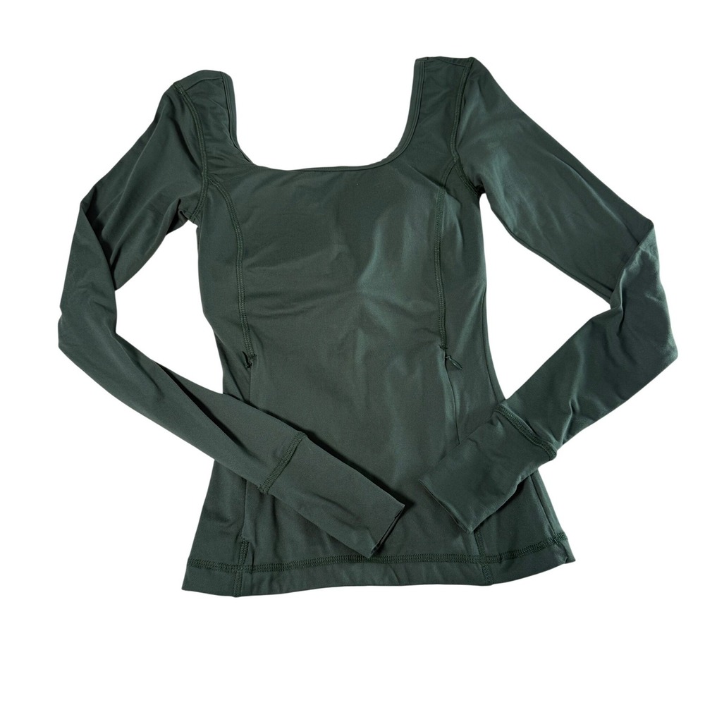 Wondery Anza Long Sleeve Base Layer Built In Bra Forest NWT $72 XXS